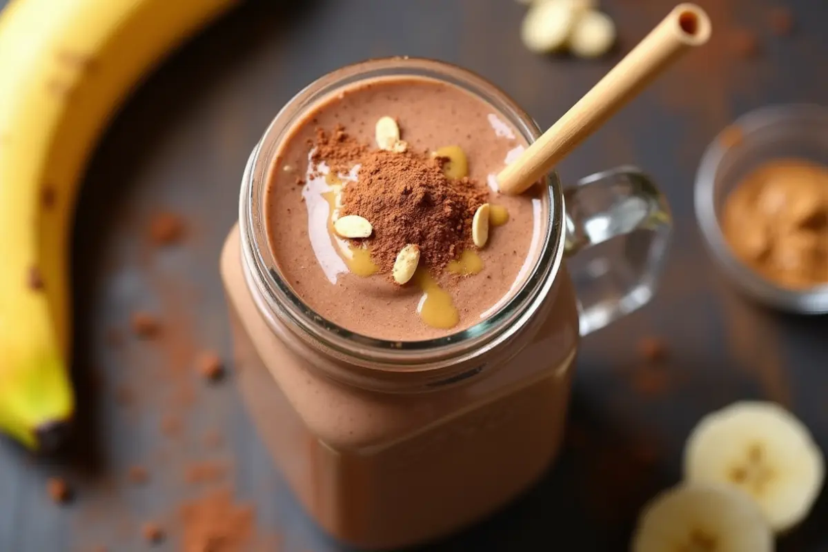 Chocolate Peanut Butter Banana Smoothie