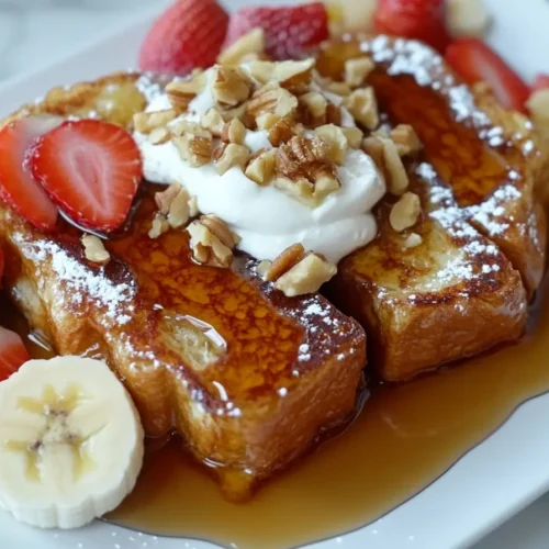 Serve and Enjoy Once cooked, transfer your sourdough French toast to a serving plate. You can keep them warm in a low oven while you finish cooking any remaining slices. Top your French toast with sourdough with your favorite toppings. A drizzle of maple syrup, a sprinkle of powdered sugar, or a handful of fresh berries all make excellent choices. Serve immediately and watch as everyone at the table digs in!