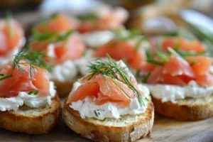 Smoked Salmon with Cream Cheese and Caviar
