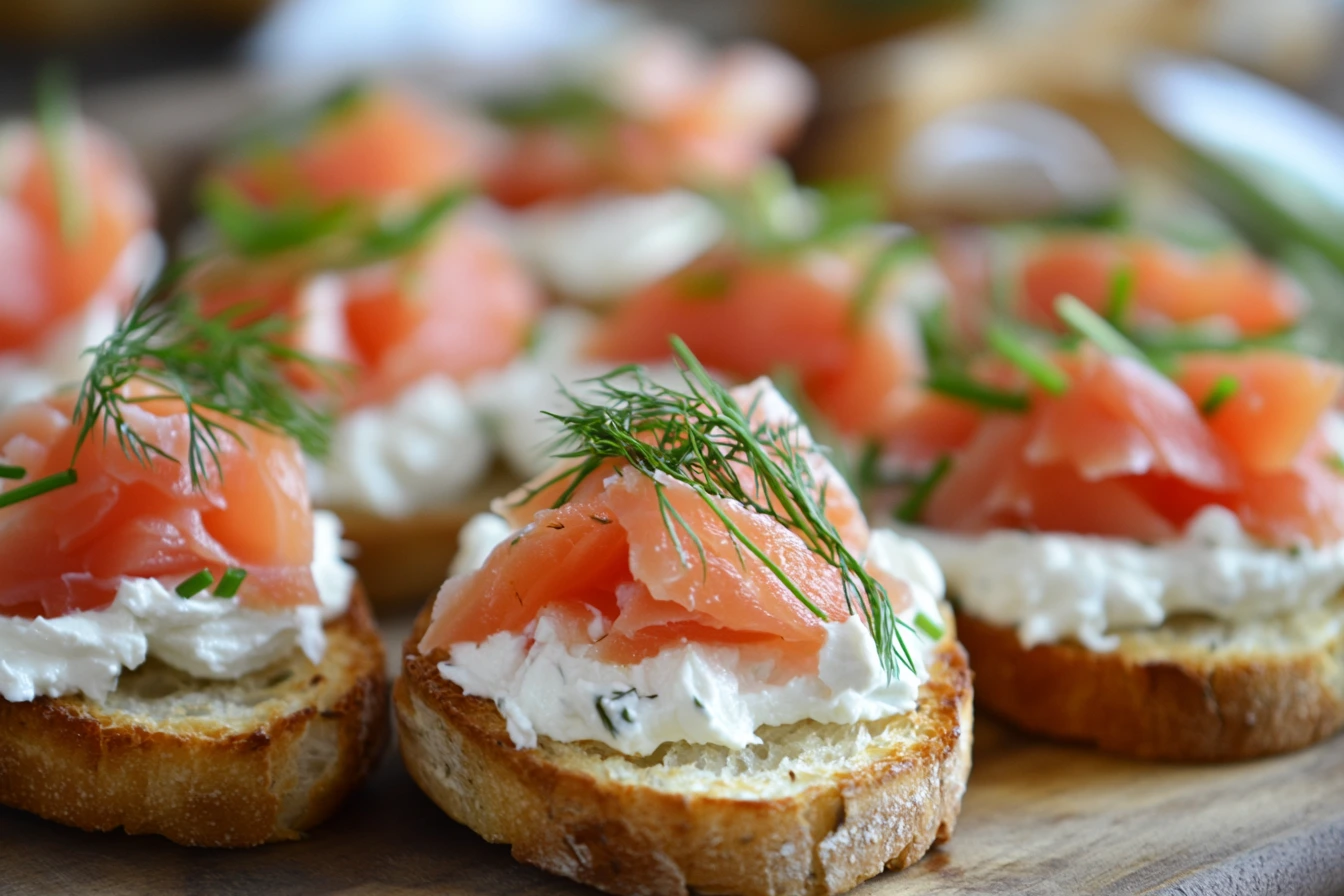 Smoked Salmon with Cream Cheese and Caviar