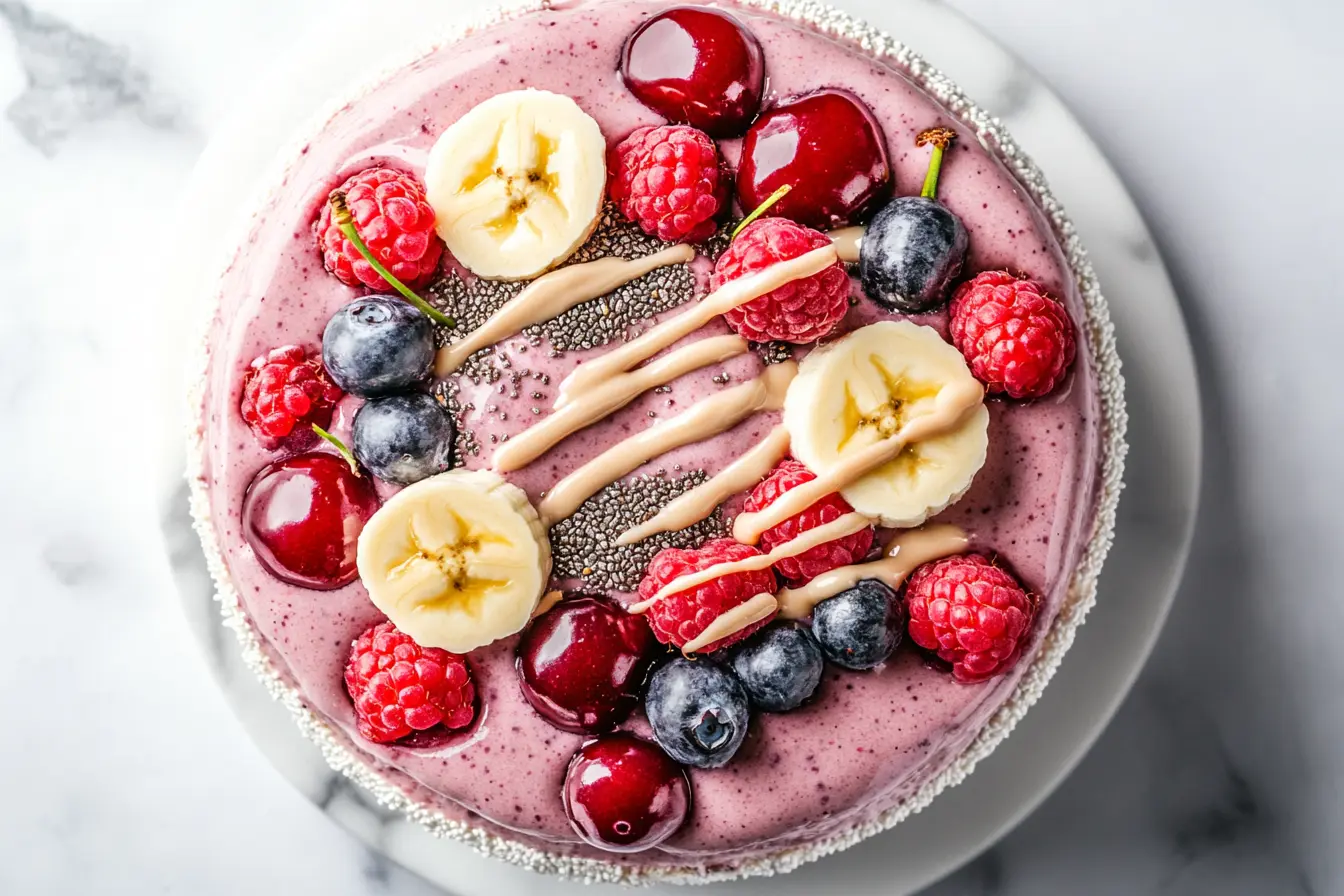cherry berry smoothie bowl recipe with calories