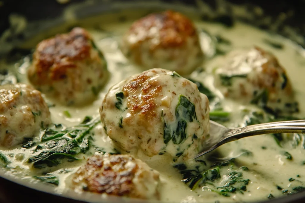Italian-Style Chicken Ricotta Meatballs Recipe with Parmesan Alfredo