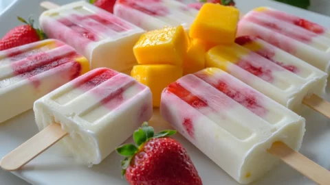 Refreshing 4-Ingredient Fruit and Yogurt Popsicles