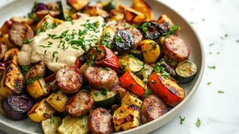 Air Fryer Chicken Sausage and Veggies