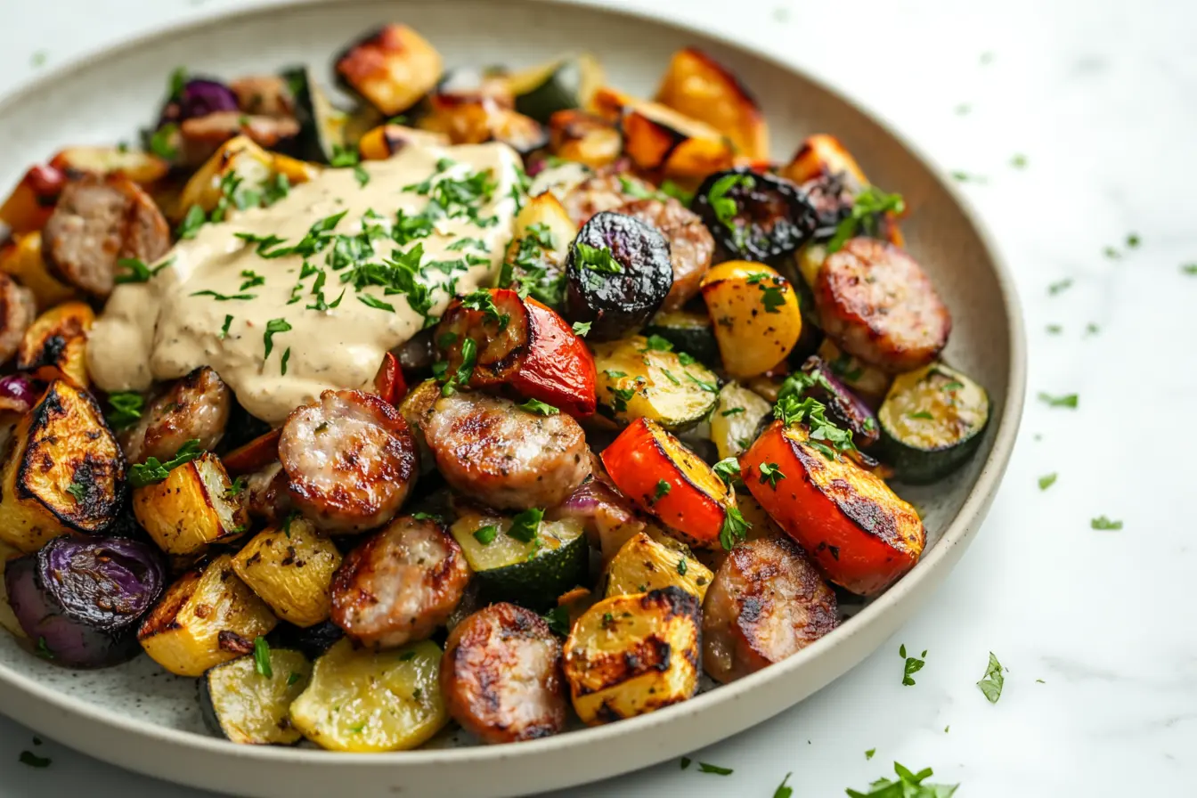Air Fryer Chicken Sausage and Veggies