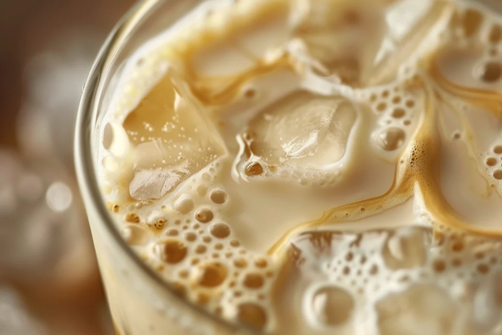 Refreshing iced vanilla chai latte