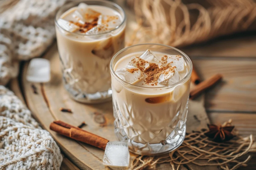 Refreshing iced vanilla chai latte