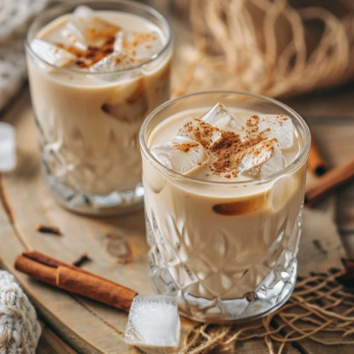 Refreshing iced vanilla chai latte