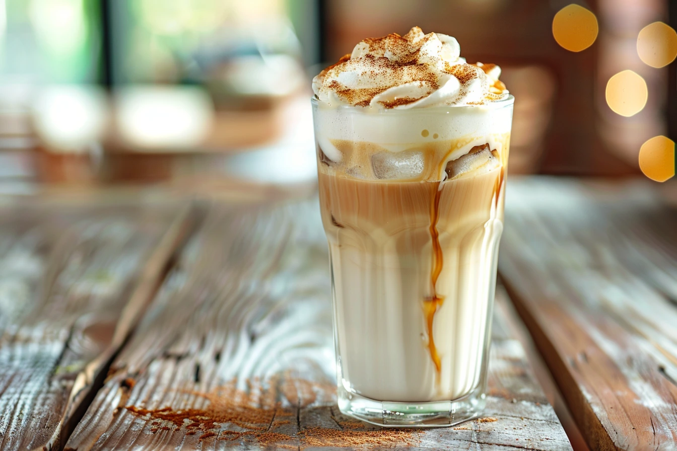 Refreshing iced vanilla chai latte
