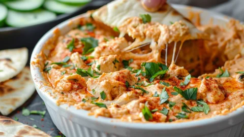 High Protein Buffalo Chicken Dip