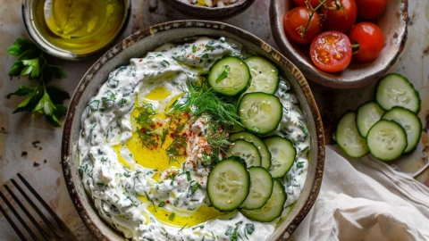Fresh and Creamy Tzayziki Sauce in Minutes